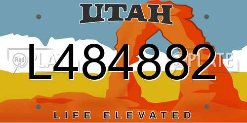 L484882 Utah License Plate