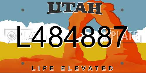L484887 Utah License Plate