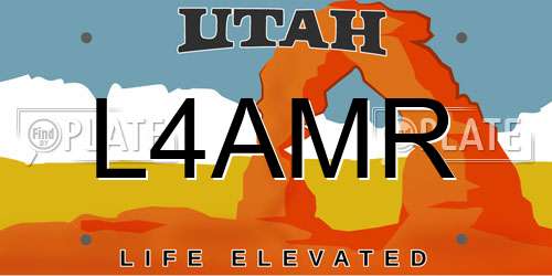 L4AMR Utah License Plate