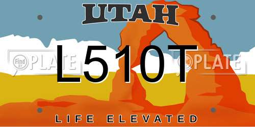 L510T Utah License Plate