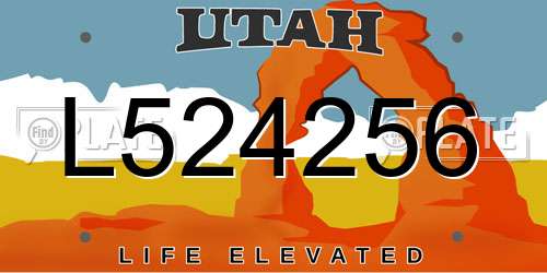 L524256 Utah License Plate