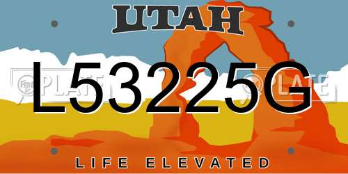 L53225G Utah License Plate
