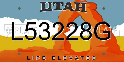 L53228G Utah License Plate