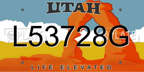 L53728G Utah License Plate