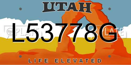 L53778G Utah License Plate