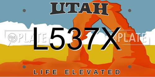 L537X Utah License Plate
