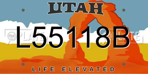 L55118B Utah License Plate