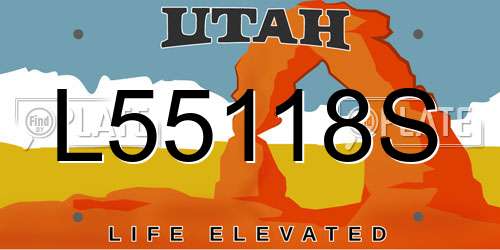 L55118S Utah License Plate