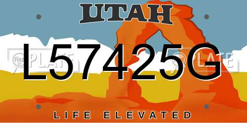 L57425G Utah License Plate