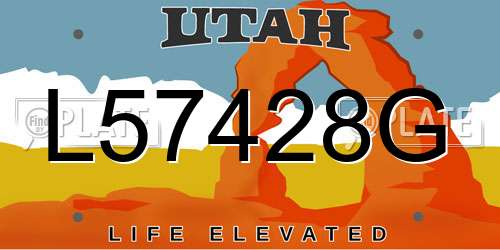 L57428G Utah License Plate