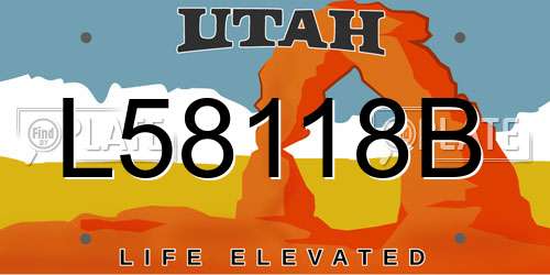 L58118B Utah License Plate