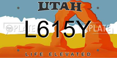 L615Y Utah License Plate
