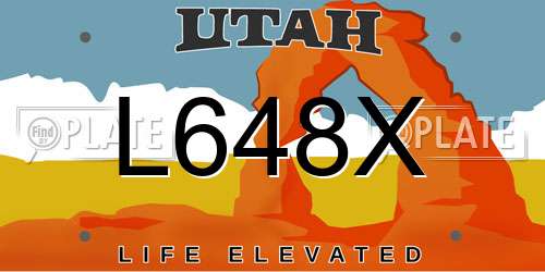L648X Utah License Plate