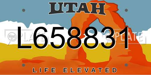 L658831 Utah License Plate