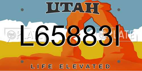 L65883I Utah License Plate