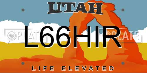 L66HIR Utah License Plate