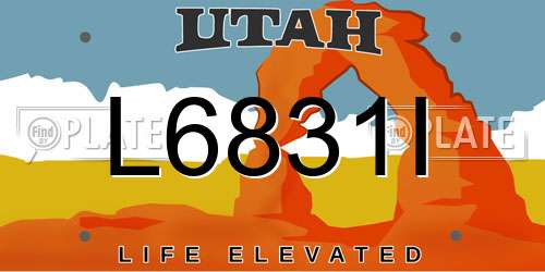 L6831I Utah License Plate