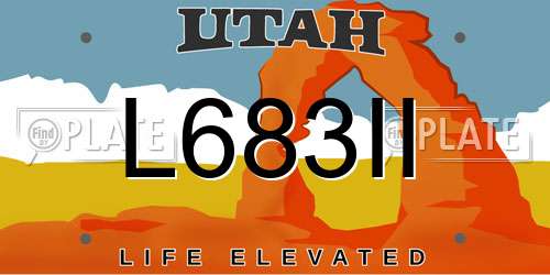 L683II Utah License Plate
