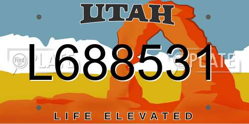 L688531 Utah License Plate