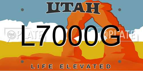 L7000G Utah License Plate