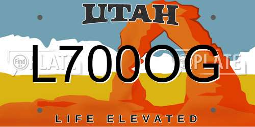 L700OG Utah License Plate