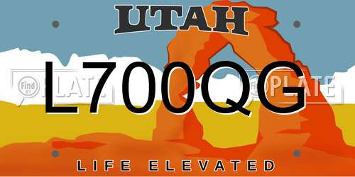 L700QG Utah License Plate