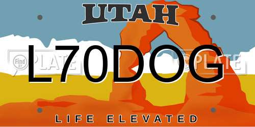 L70DOG Utah License Plate
