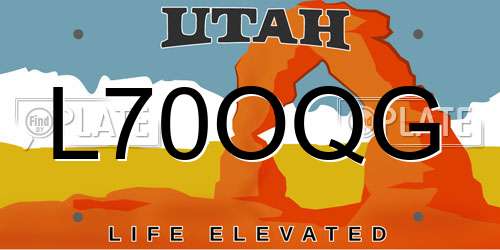 L70OQG Utah License Plate