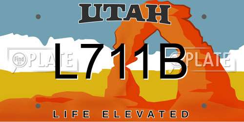 L711B Utah License Plate