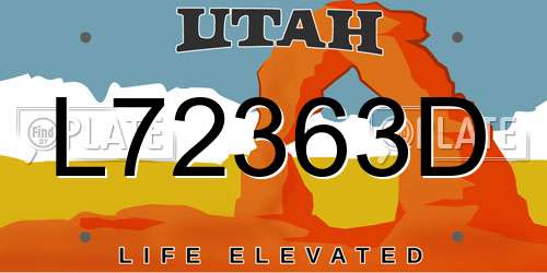 L72363D Utah License Plate