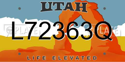L72363Q Utah License Plate