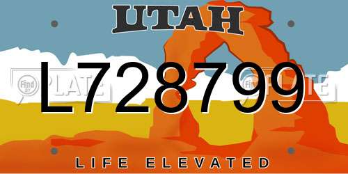 L728799 Utah License Plate