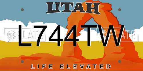 L744TW Utah License Plate