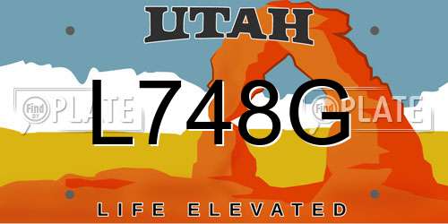 L748G Utah License Plate