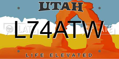 L74ATW Utah License Plate