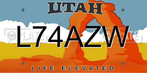 L74AZW Utah License Plate