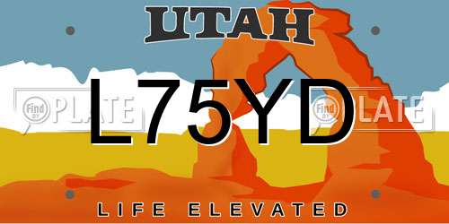 L75YD Utah License Plate
