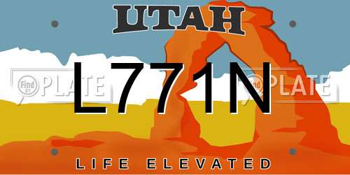 L771N Utah License Plate