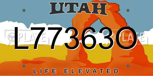L77363O Utah License Plate