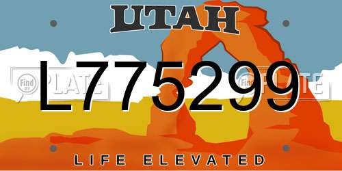 L775299 Utah License Plate