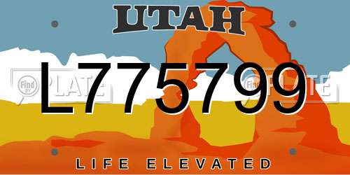 L775799 Utah License Plate