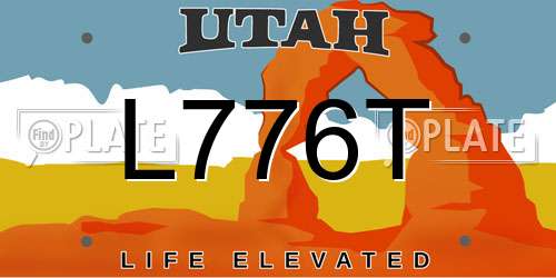 L776T Utah License Plate