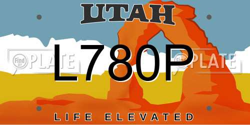L780P Utah License Plate