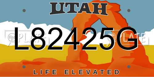 L82425G Utah License Plate