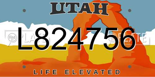 L824756 Utah License Plate