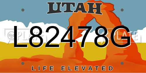 L82478G Utah License Plate