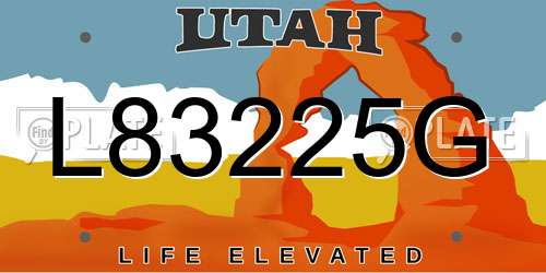 L83225G Utah License Plate