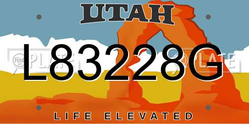 L83228G Utah License Plate