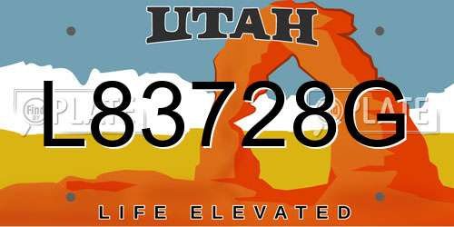 L83728G Utah License Plate