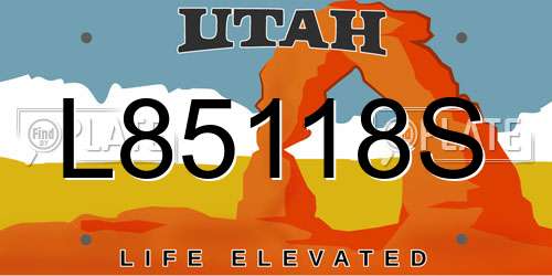 L85118S Utah License Plate